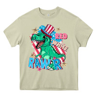 Mossy Red white rawr Heavy Core Tee - FaDigitalArtStudio