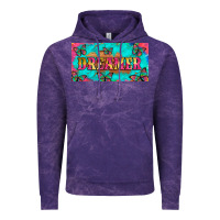 Cloud Purple dreamer with butterfly and tie dye  licance  plate Vintage Hoodie - Artiststas
