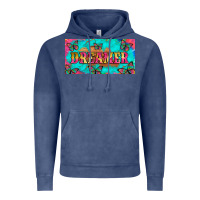 Vintage Denim dreamer with butterfly and tie dye  licance  plate Vintage Hoodie - Artiststas