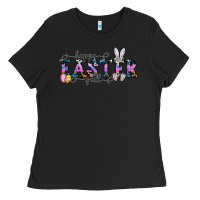 Black Happy Easter Y'all Ladies Tee - CowhideDigitalArt