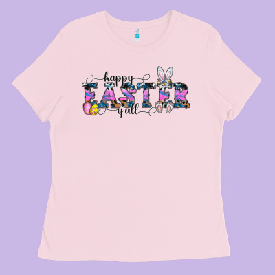 Happy Easter Y'all Ladies Tee Designed By Cowhidedigitalart