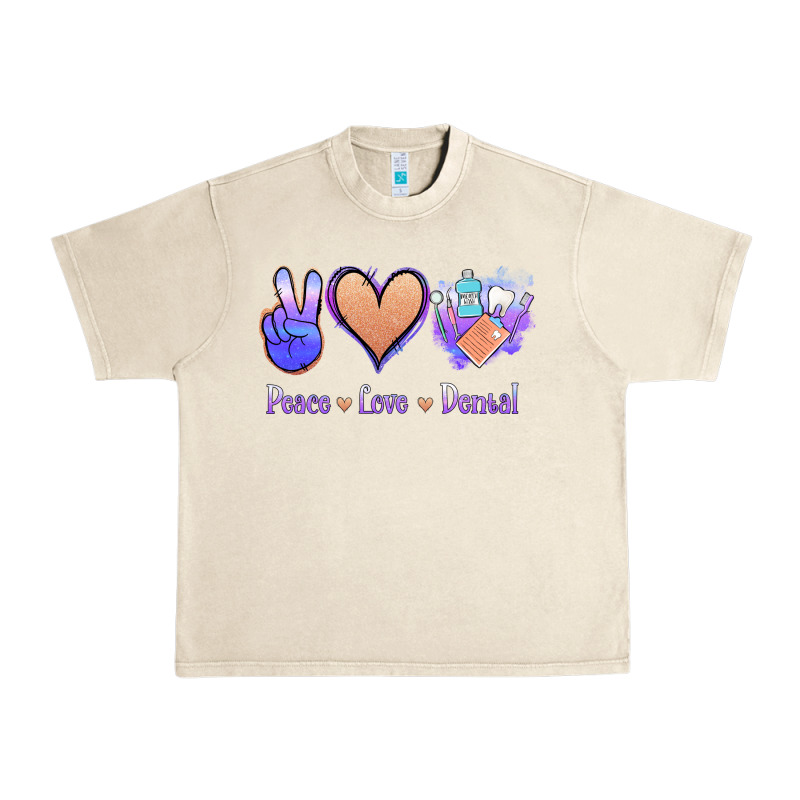 Peace Love Dental Urban Heavy Tee by Jasminsmagicworld | Teevron