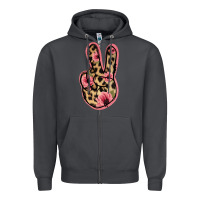 Smoke Floral Leopard Peace Sign Zipper Hoodie - Jasminsmagicworld