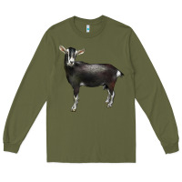 Army Green Alpine Goat Long Sleeve Tee - LillyAllenDesigns