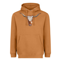 Meerkat longhorn cow head Heavyweight Hoodie - RanaPortraitStore