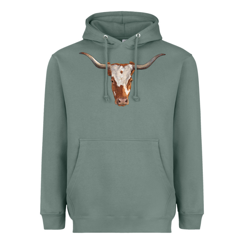 Longhorn Cow Head Heavyweight Hoodie by RanaPortraitStore | Teevron