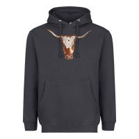Smoke longhorn cow head Heavyweight Hoodie - RanaPortraitStore