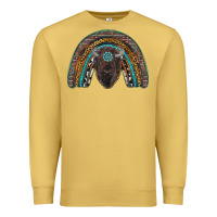 Antique Gold western rainbow with bison Premium Sweatshirt - RanaPortraitStore