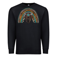 Black western rainbow with bison Premium Sweatshirt - RanaPortraitStore