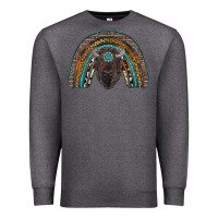 Charcoal Heather western rainbow with bison Premium Sweatshirt - RanaPortraitStore