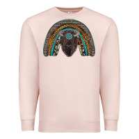 Pale Pink western rainbow with bison Premium Sweatshirt - RanaPortraitStore