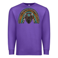 Purple western rainbow with bison Premium Sweatshirt - RanaPortraitStore