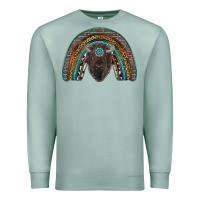 Seafoam western rainbow with bison Premium Sweatshirt - RanaPortraitStore