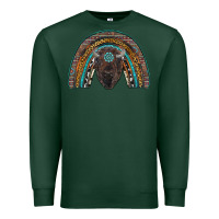 Sports Green western rainbow with bison Premium Sweatshirt - RanaPortraitStore