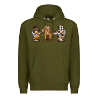 Army Green coffee gnomes Premium Hoodie - BarkalooDesign