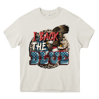 Cream I back the blue Heavy Core Tee - FaDigitalArtStudio