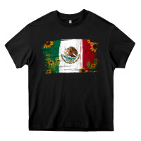Black Mexican Flag Cactus Sunflower Heavy Core Tee - Jasminsmagicworld