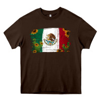 Chocolate Brown Mexican Flag Cactus Sunflower Heavy Core Tee - Jasminsmagicworld
