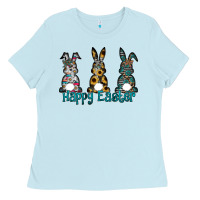 Baby Blue Happy Easter Ladies Tee - CowhideDigitalArt