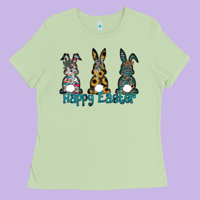 Happy Easter Ladies Tee Designed By Cowhidedigitalart