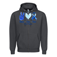 Smoke Peace Love Cure Colon Cancer Zipper Hoodie - Jasminsmagicworld