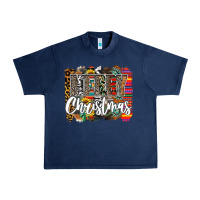 Navy Western Merry Christmas Urban Heavy Tee - CowhideDigitalArt