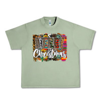 Oil Green Western Merry Christmas Urban Heavy Tee - CowhideDigitalArt