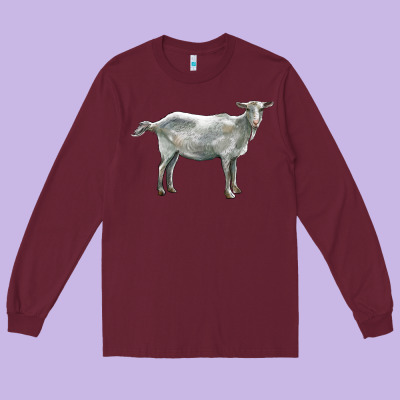 Saanen Goat Long Sleeve Tee Designed By Lillyallendesigns