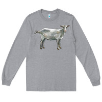 Heather Grey saanen goat Long Sleeve Tee - LillyAllenDesigns