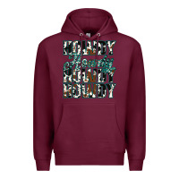 Burgundy Howdy Cowhide Turquoise Premium Hoodie - Jasminsmagicworld