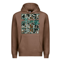 Chestnut Howdy Cowhide Turquoise Premium Hoodie - Jasminsmagicworld