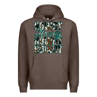 Coffee Howdy Cowhide Turquoise Premium Hoodie - Jasminsmagicworld