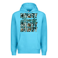 Ocean Blue Howdy Cowhide Turquoise Premium Hoodie - Jasminsmagicworld