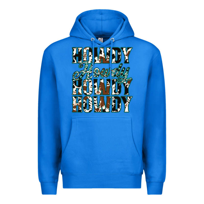 Howdy Cowhide Turquoise Premium Hoodie by Jasminsmagicworld | Teevron