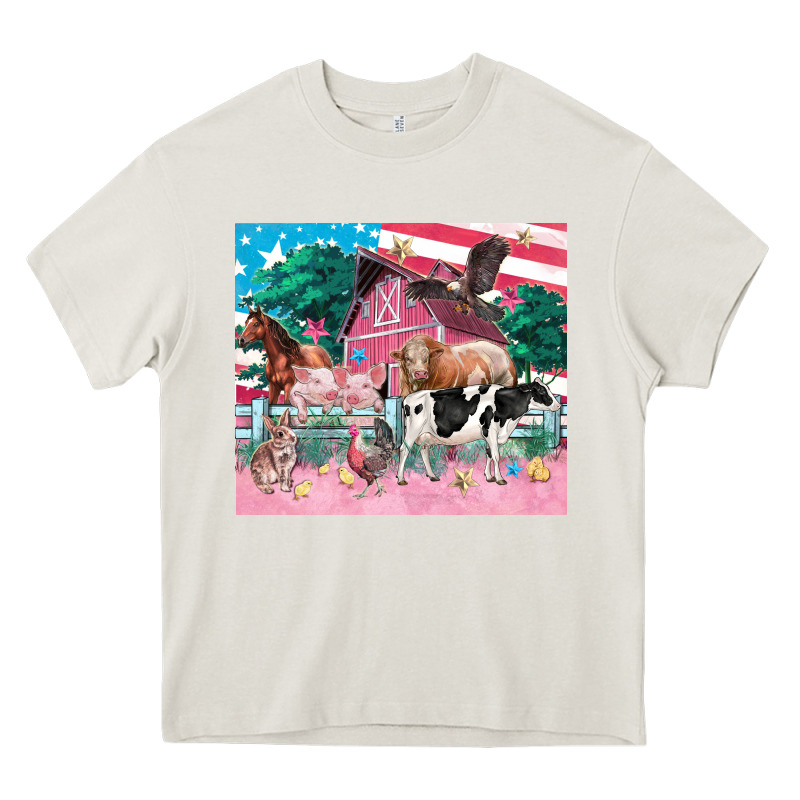 American Farm Animals Tumbler 4th Of July Heavy Core Tee by FaDigitalArtStudio | Teevron