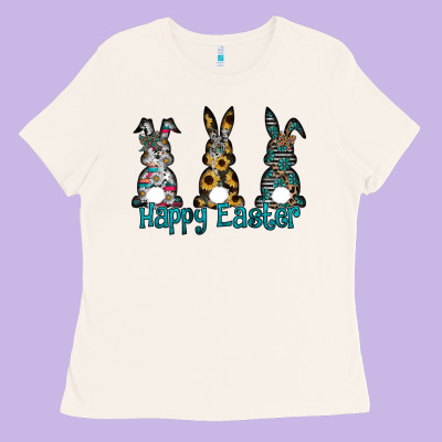Happy Easter Ladies Tee Designed By Cowhidedigitalart