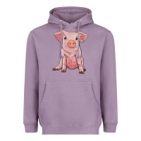 Lavender sitting pig Heavyweight Hoodie - RanaPortraitStore
