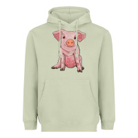 Matcha sitting pig Heavyweight Hoodie - RanaPortraitStore
