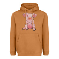 Meerkat sitting pig Heavyweight Hoodie - RanaPortraitStore