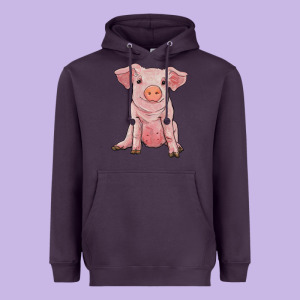 Sitting Pig Heavyweight Hoodie Designed By Ranaportraitstore