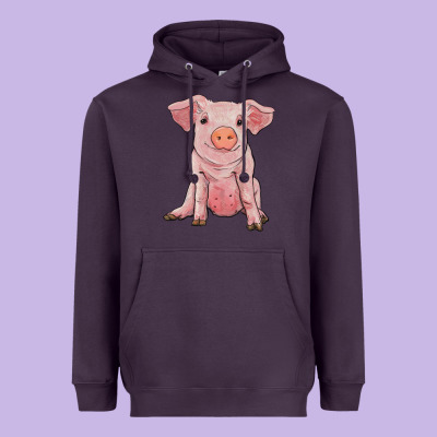 Sitting Pig Heavyweight Hoodie Designed By Ranaportraitstore