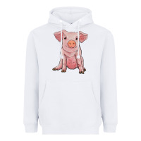 White sitting pig Heavyweight Hoodie - RanaPortraitStore