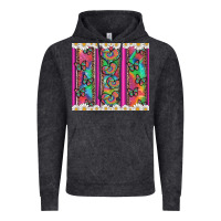 Vintage Black tie dye hearts and butterfly with flowers Vintage Hoodie - Artiststas