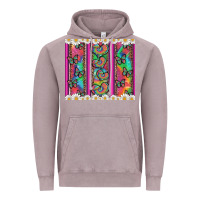 Vintage Zinc tie dye hearts and butterfly with flowers Vintage Hoodie - Artiststas