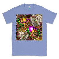 Colony Blue Mardi Gras Cow Leopard Seamless Pattern Classic Tee - FaDigitalArtStudio
