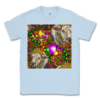 Dusty Blue Mardi Gras Cow Leopard Seamless Pattern Classic Tee - FaDigitalArtStudio