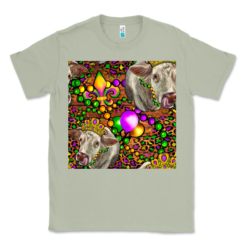 Mardi Gras Cow Leopard Seamless Pattern Classic Tee by FaDigitalArtStudio | Teevron