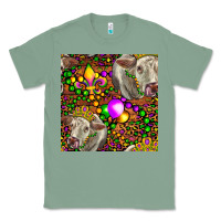 Sage Mardi Gras Cow Leopard Seamless Pattern Classic Tee - FaDigitalArtStudio