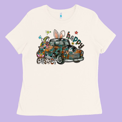 Happy Easter Ladies Tee Designed By Cowhidedigitalart