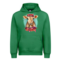 Emerald Floral Cow Urban Hoodie - RanaPortraitStore
